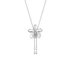 Aeridovanda Vieng Ping Orchid Long Slider Necklace in Palladium
