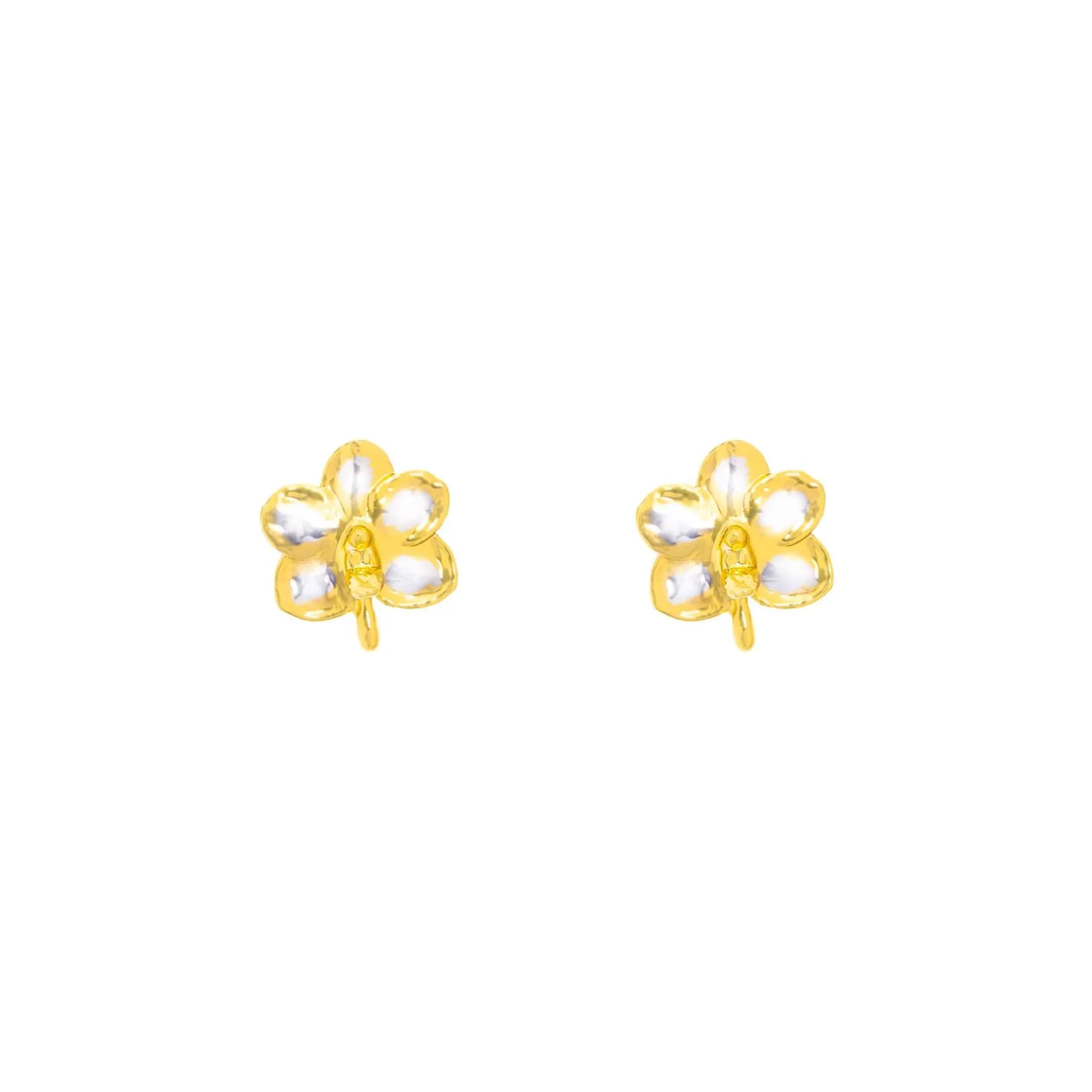 Ascocenda Sagarik Gold Orchid Earrings (PG)