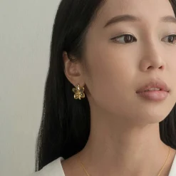 Ascocenda Sagarik Gold Orchid Earrings (PG)