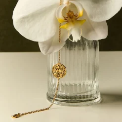 Athena Pendant Bracelet in Gold with White Topaz