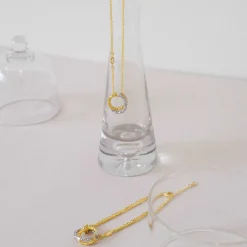 Bamboo Twist Necklace with White Sapphires