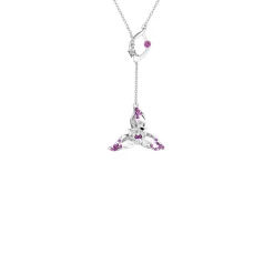 Dazzle With Orchids Necklace - Lycaste Inspired Orchid with Amethyst (Feb)