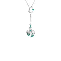 Dazzle With Orchids Necklace - Masdevallia Inspired Orchid with Emerald (May)