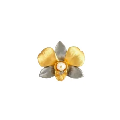 Dendrobium Eleanor Chan Orchid Pearl Brooch