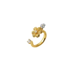 Enchanted Jasmine Ring in Gold and Palladium with White Topaz