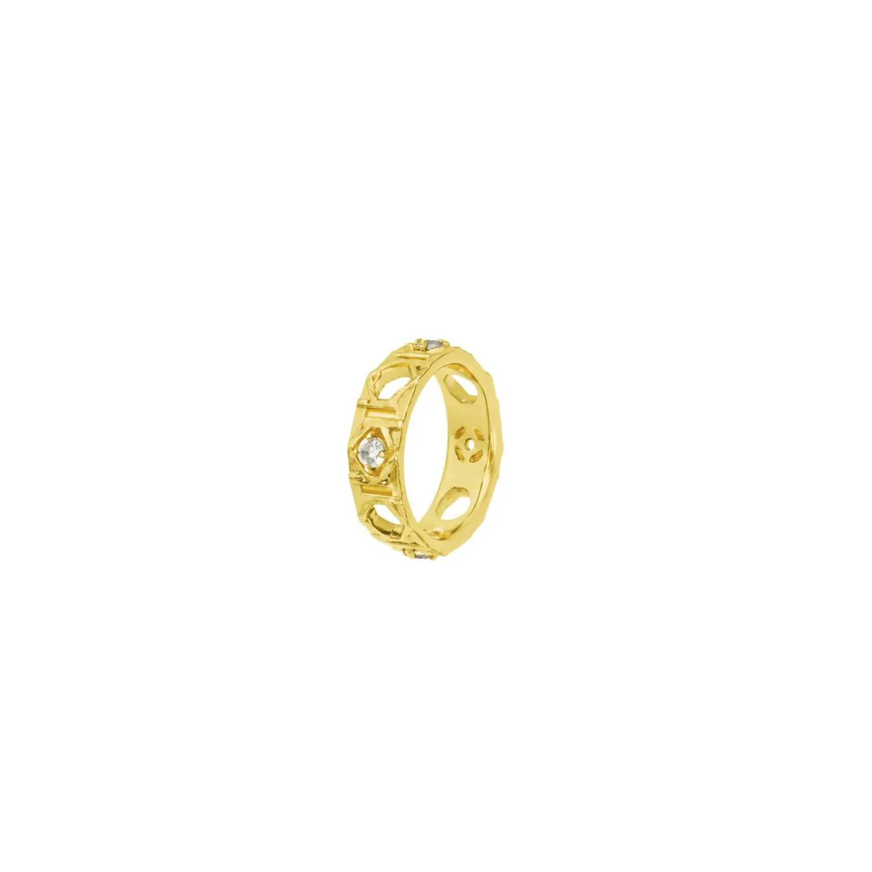 Entwined Rattan Ring with Topaz (YG)