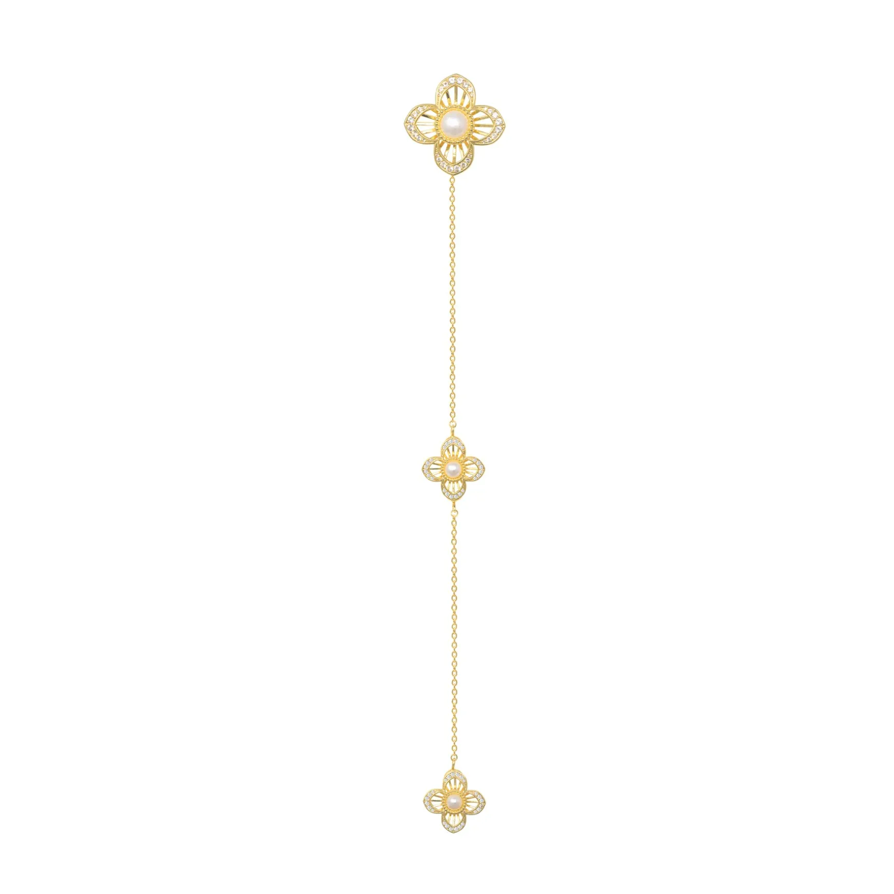 Lady Peranakan Gold Kerongsang with Pearls
