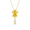 Oncidium Mary Saporita Orchid Long Slider Necklace in Gold