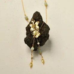 Orchid Meadows Necklace with Jade and Pearl