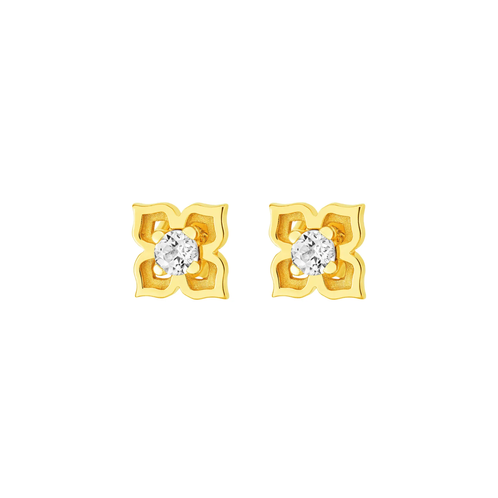 Peranakan Earrings with White Topaz (G)
