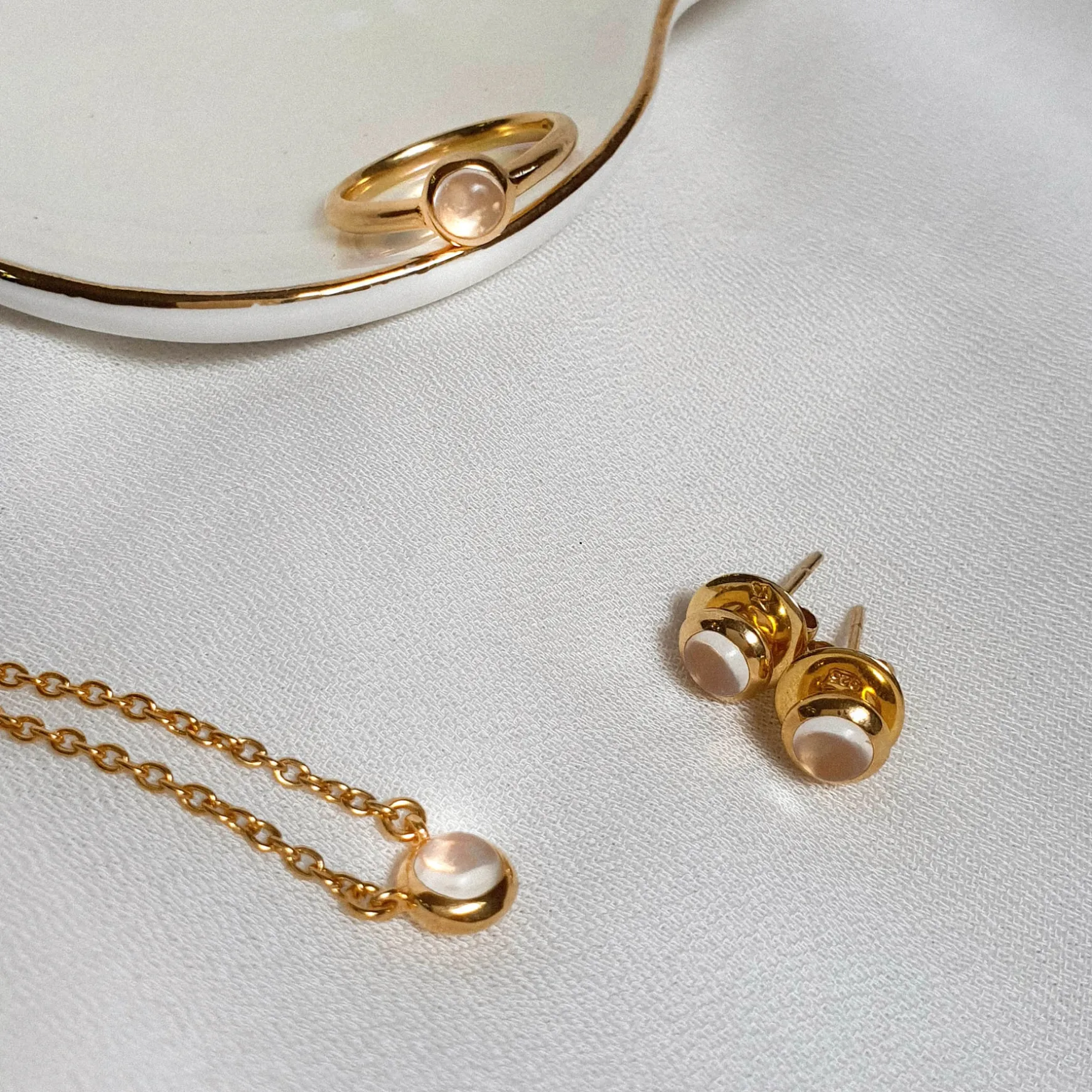 Peranakan Jewel Earrings with Moonstone