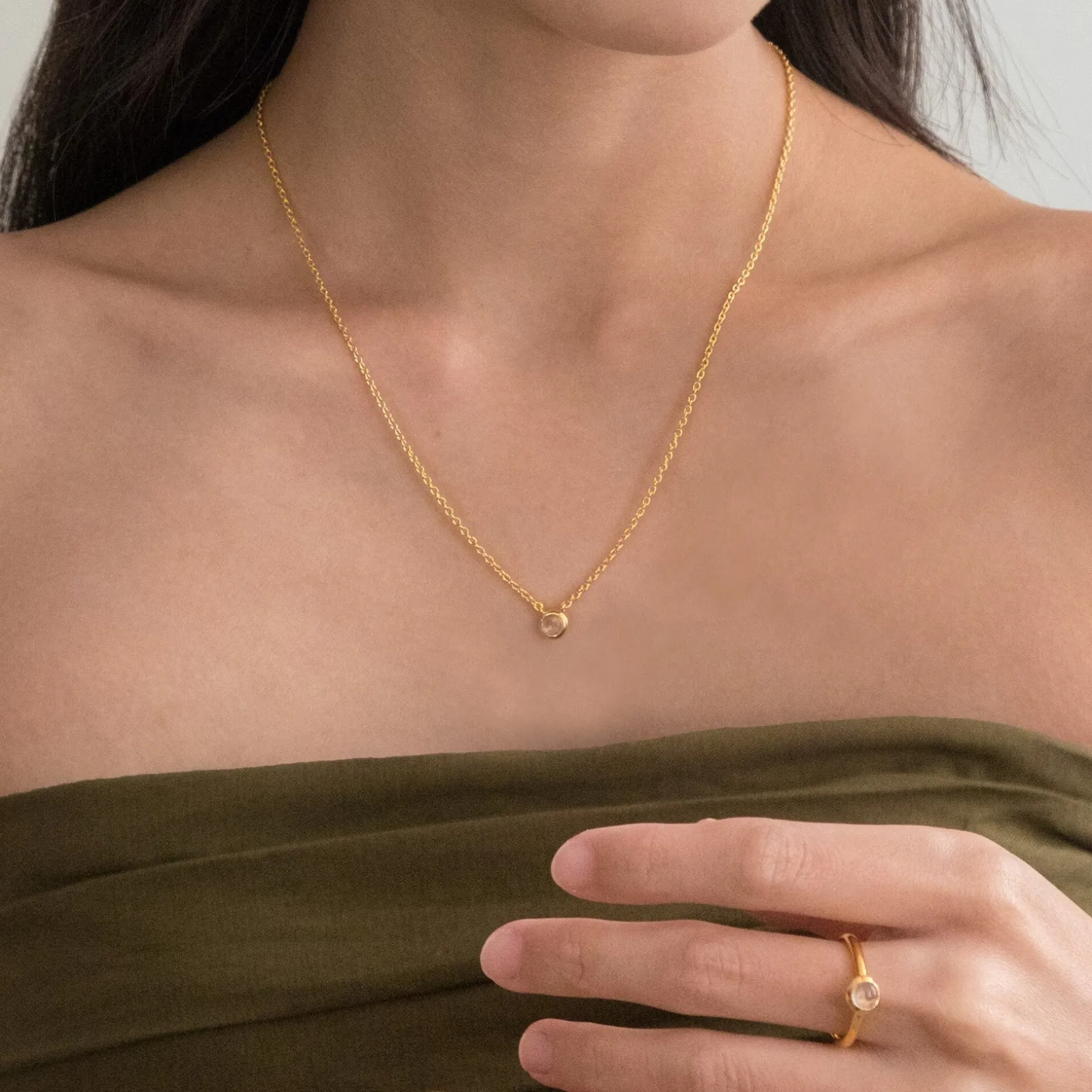 Peranakan Jewel Necklace with Moonstone