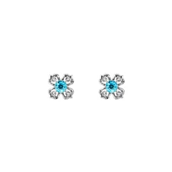Peranakan Kebaya Earrings (RH) with Sky Blue Topaz