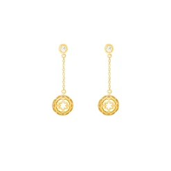 Peranakan Spheres Dangling Earrings with White Topaz (G)