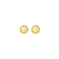 Peranakan Spheres Pierced Earrings with White Topaz (G)
