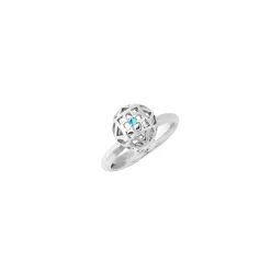 Peranakan Spheres Small Ring with Blue Topaz (RH)