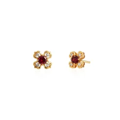 Petite Peranakan Kebaya Earrings With Garnet