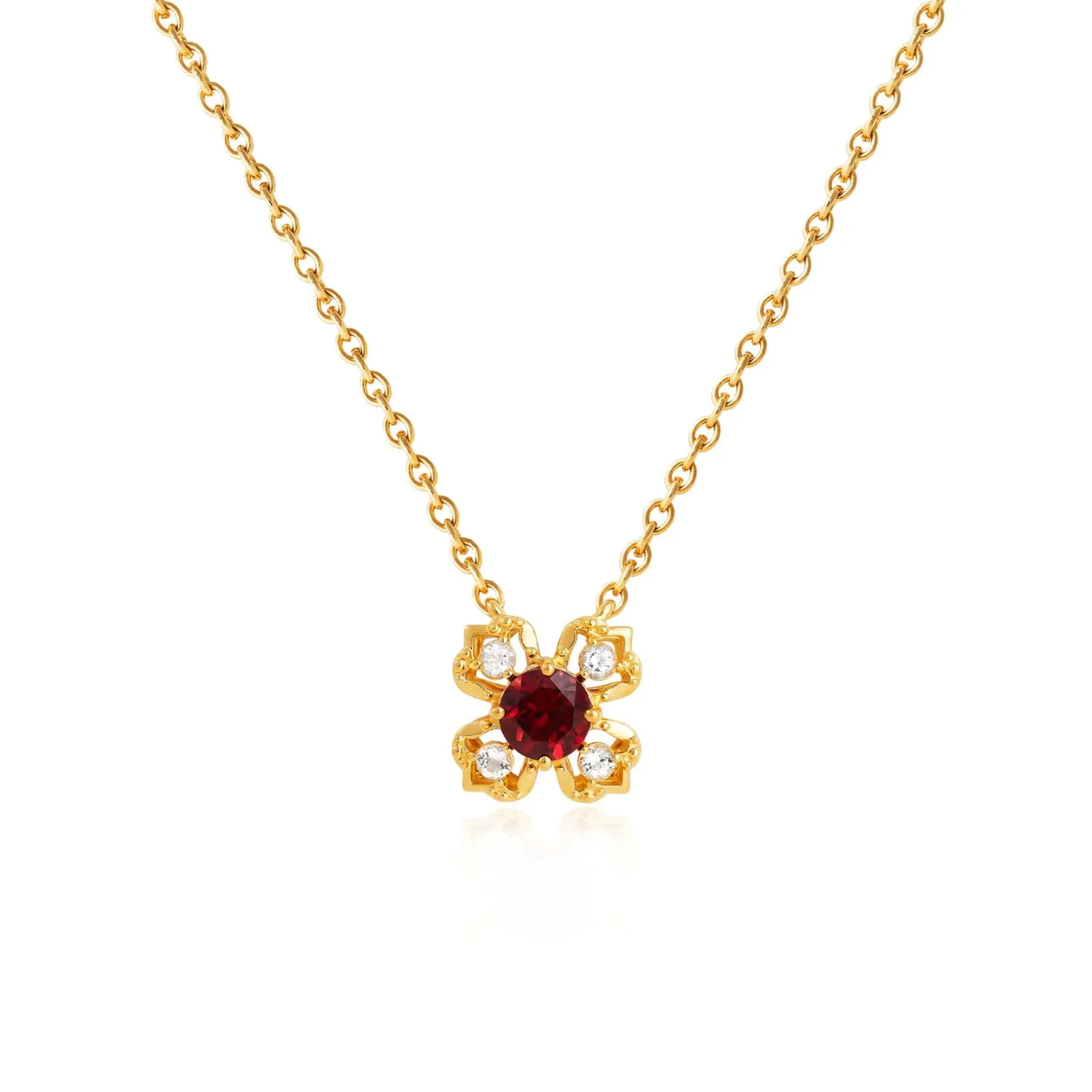 Petite Peranakan Kebaya Necklace With Garnet