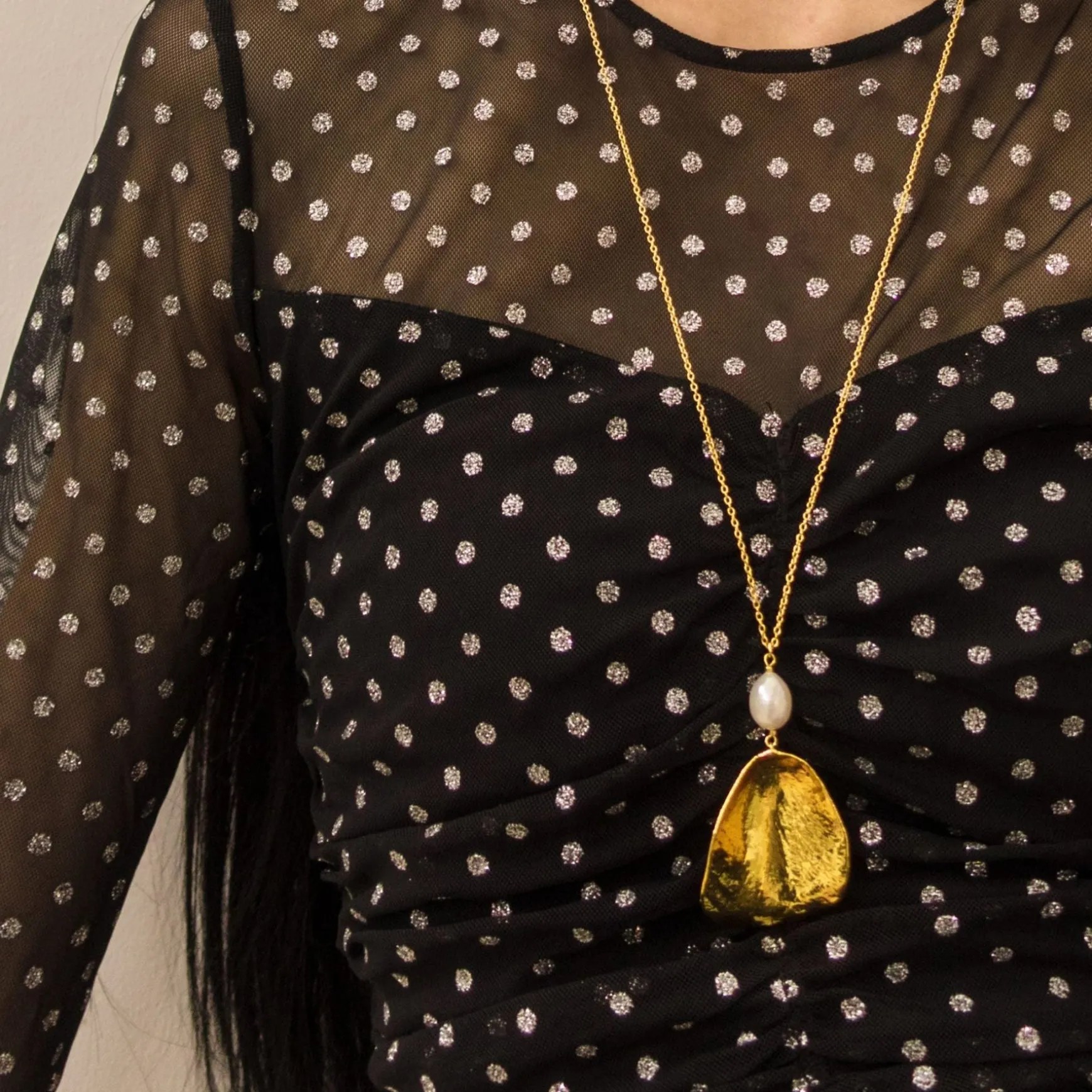 Rose Petal Necklace with Pearl