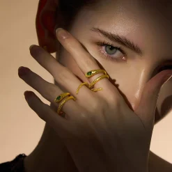 Serpentine Enigma Double Ring