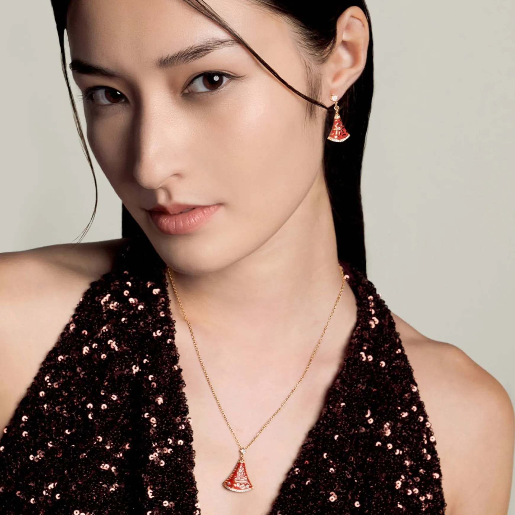Sweet Nyonya Earrings in Gold with White Topaz