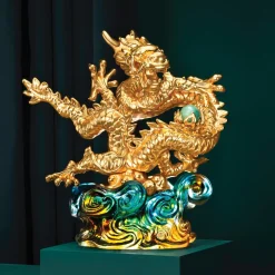 The Imperial Dragon on Blue Liu Li