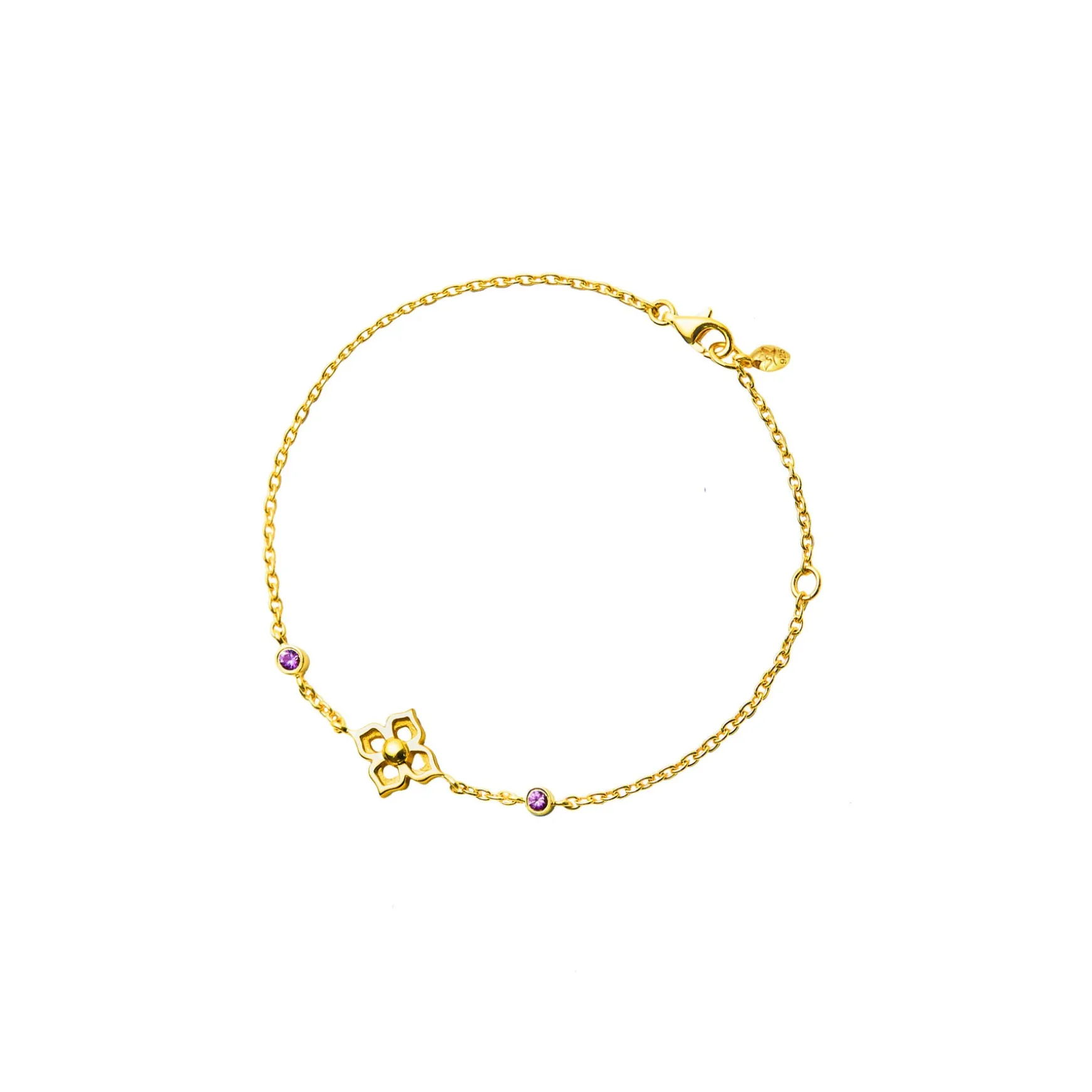 Timeless Nyonya Bracelet in Gold with Pink Sapphires