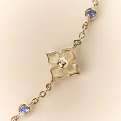Timeless Nyonya Bracelet in Rhodium with Blue Sapphires