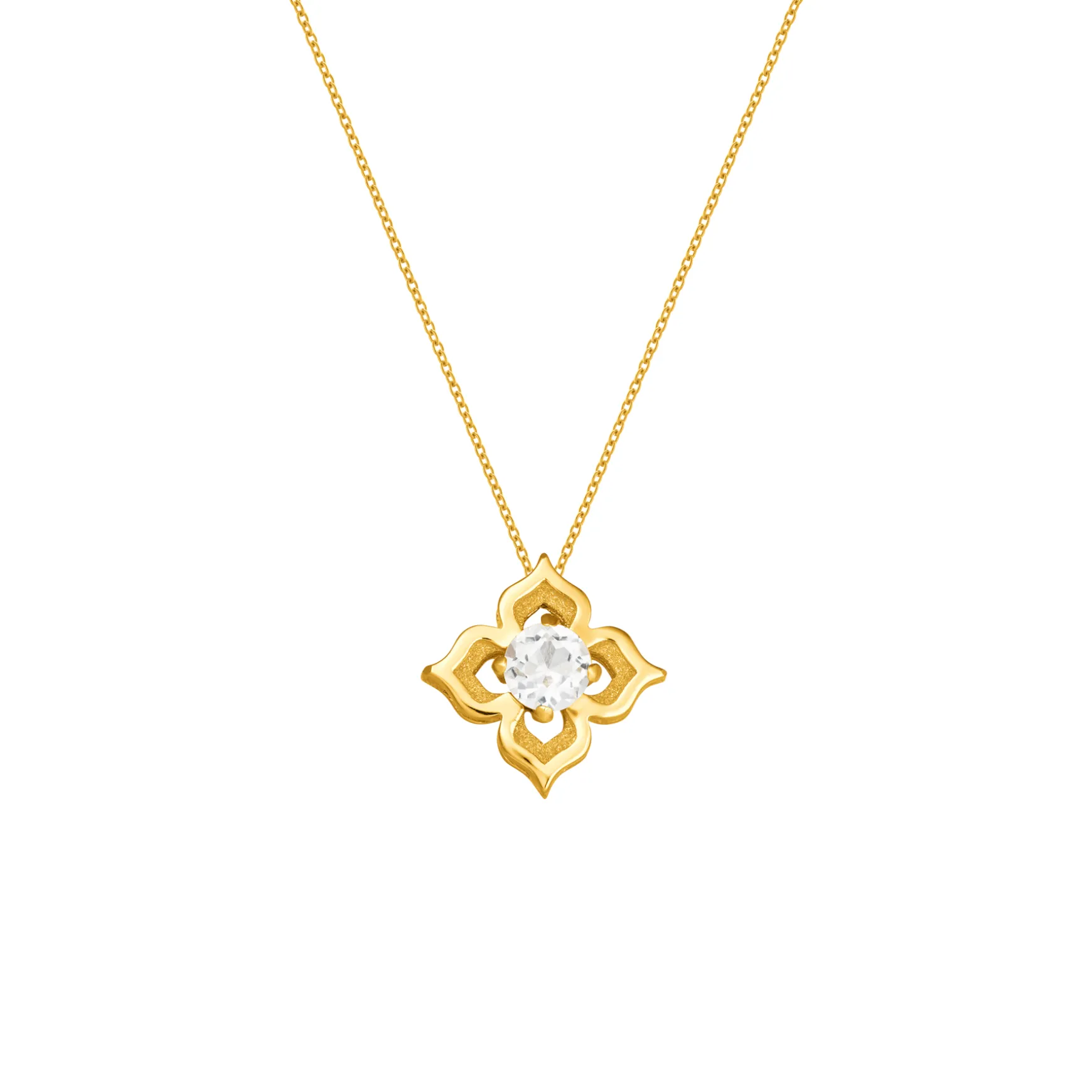 Timeless Peranakan Small Necklace with White Topaz