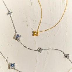 Timeless Peranakan Small Necklace with White Topaz
