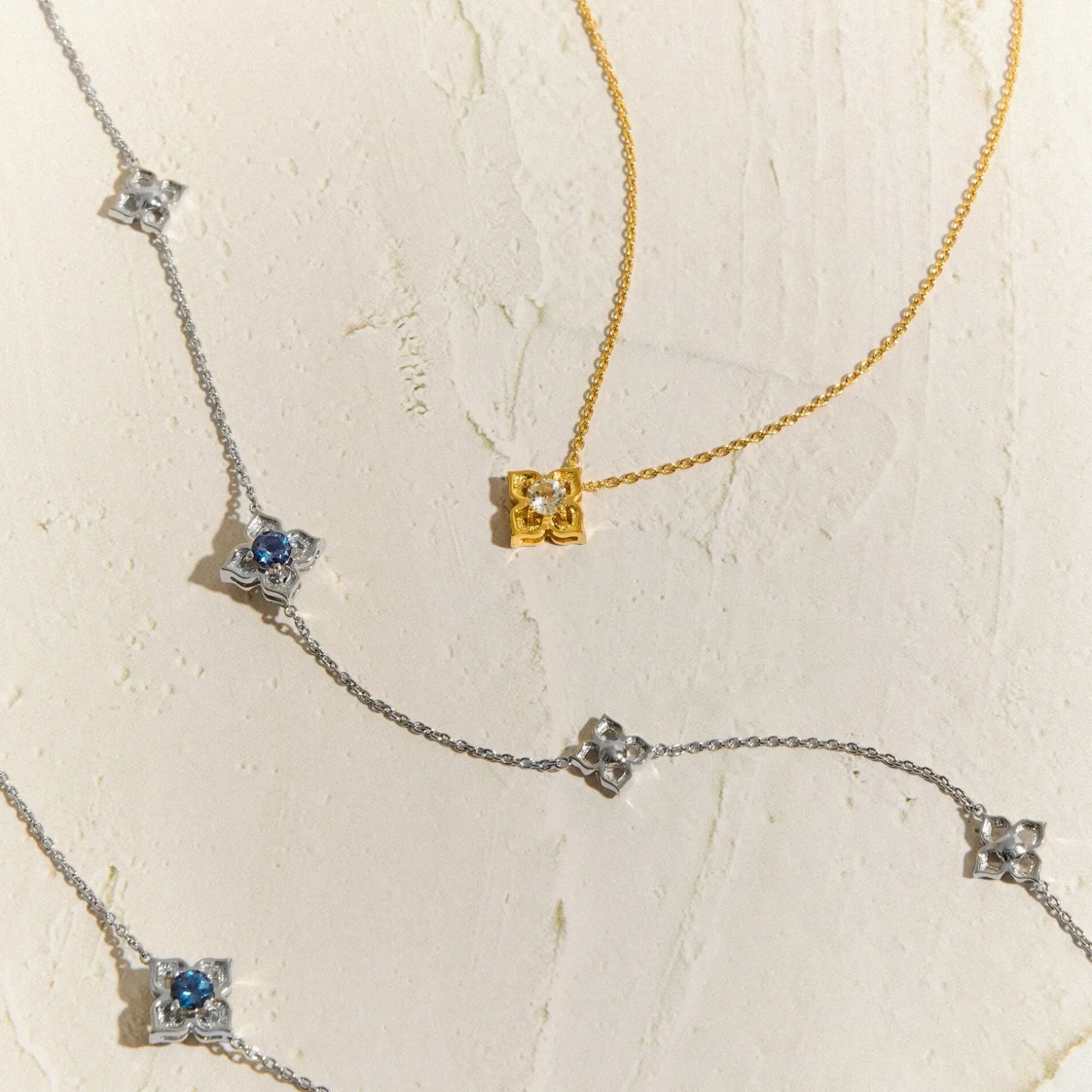 Timeless Peranakan Small Necklace with White Topaz