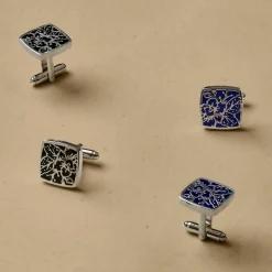 Vanda Batik with Black Enamel Cufflinks