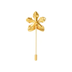 Vanda Limbata Lapel Pin in Gold