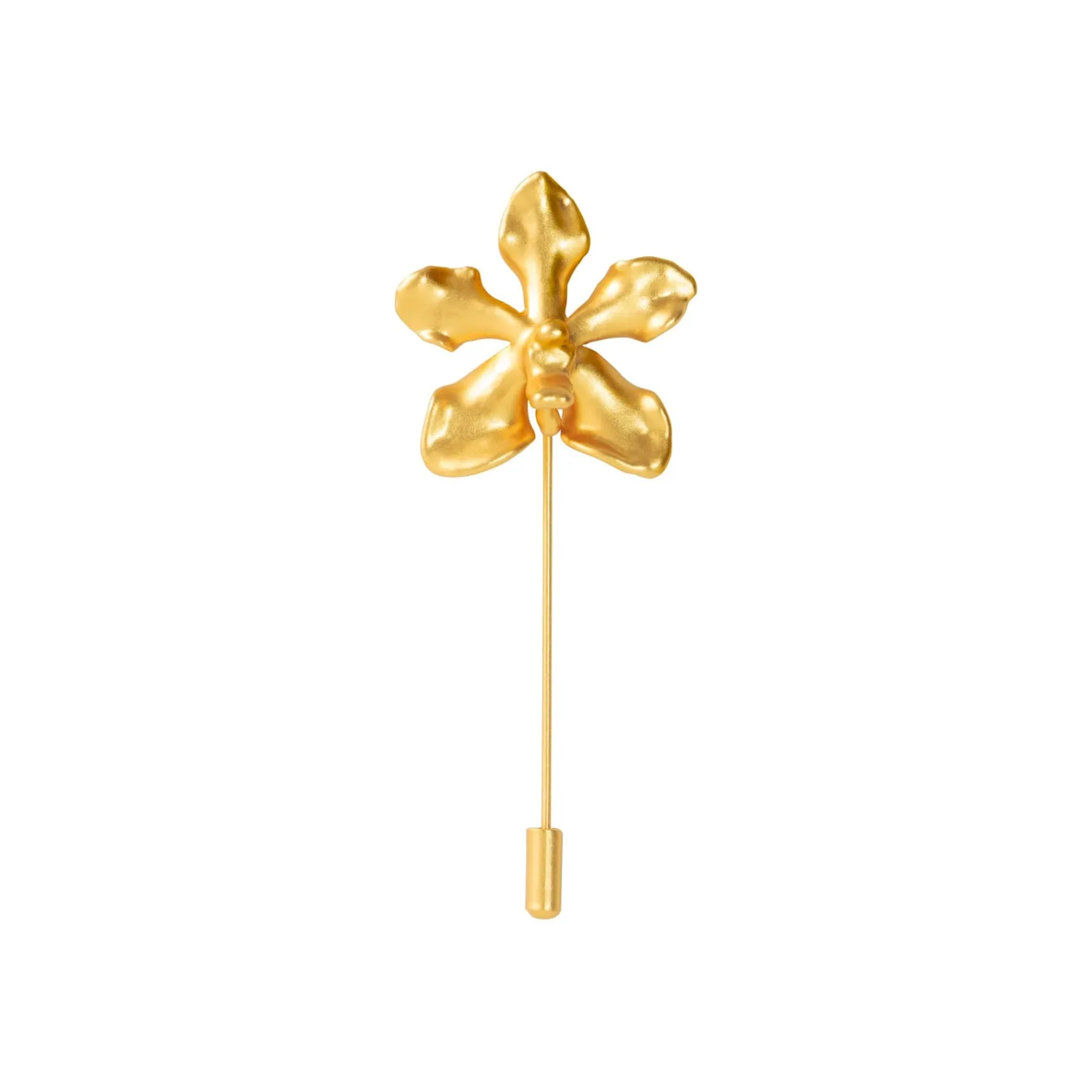 Vanda Limbata Lapel Pin in Gold