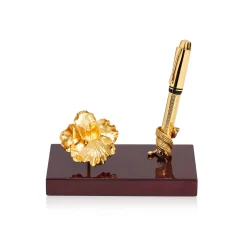 Vanda Miss Joaquim Orchid and Leaf Pen Holder